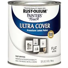 Painter's Touch Ultra Cover Latex Paint, Flat White, 1-Qt. 1