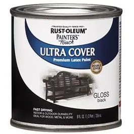 Painter's Touch Ultra Cover Latex Paint, Gloss Black, 1/2-Pint 1