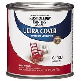 Painter's Touch Ultra Cover Latex Paint, Red Apple, 1/2-Pint 1