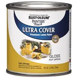 Painter's Touch Ultra Cover Latex Paint, Sun Yellow, 1/2-Pint 1
