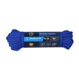 Para Cord 550 Nylon Rope, Blue, 5/32-In. X 50-Ft. 1