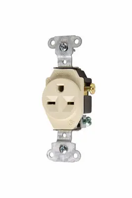 Pass & Seymour 15A 250V Heavy Duty Spec-Grade Single Receptacle, Back And Side Wire, Ivory 1