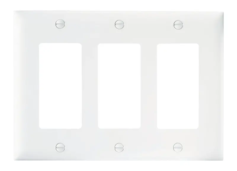Pass & Seymour Decorator Openings, Three Gang, White 1