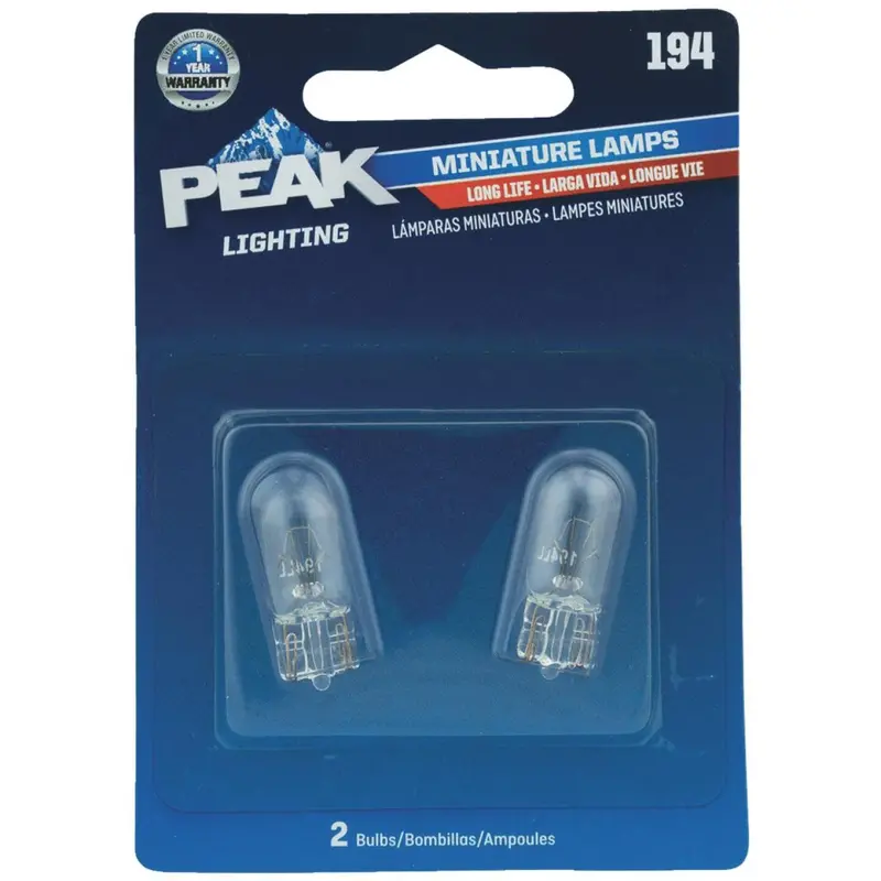 Peak 194 14V Mini Incandescent Automotive Bulb (2-Pack) 1