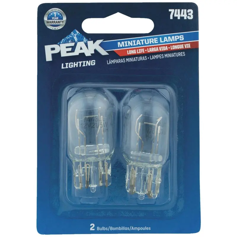 Peak 7443 13.5V Mini Incandescent Automotive Bulb (2-Pack) 1