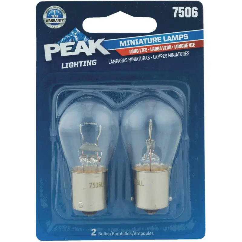 Peak 7506 13.5V Mini Incandescent Automotive Bulb (2-Pack) 1