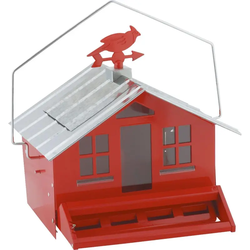 Perky-Pet Squirrel-Be-Gone Metal Country Bird Feeder, Red 1