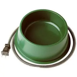 Pet Bowl, Heated, Green, 25-Watt, 1-Qt. 1