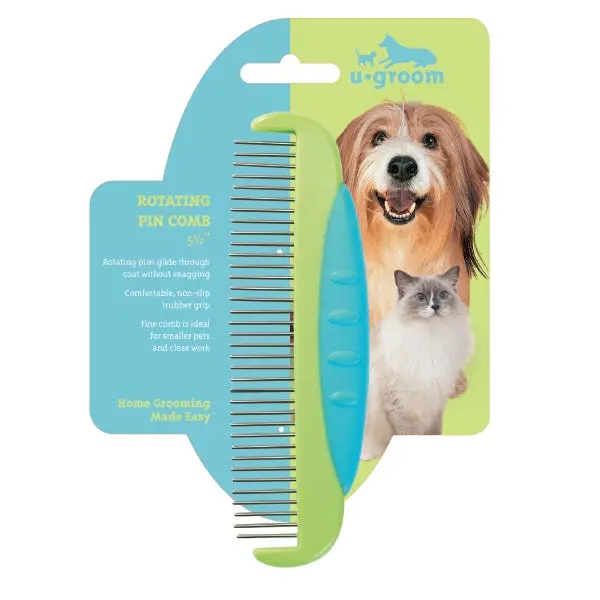 Petedge U-Groom Rotating Pin Comb 5.5In 1