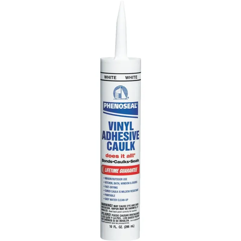Phenoseal 10 Oz. White Vinyl Adhesive Caulk 1