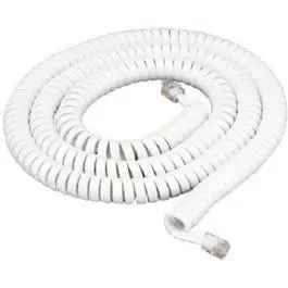 Phone Handset Cord, White, 25-Ft. 1