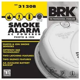 Photoelectric/Ionization Smoke Alarm, Hardwired W/Battery Backup 1