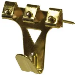 Picture Hangers, Brass-Plated, 75-Lb., 2-Pk. 1