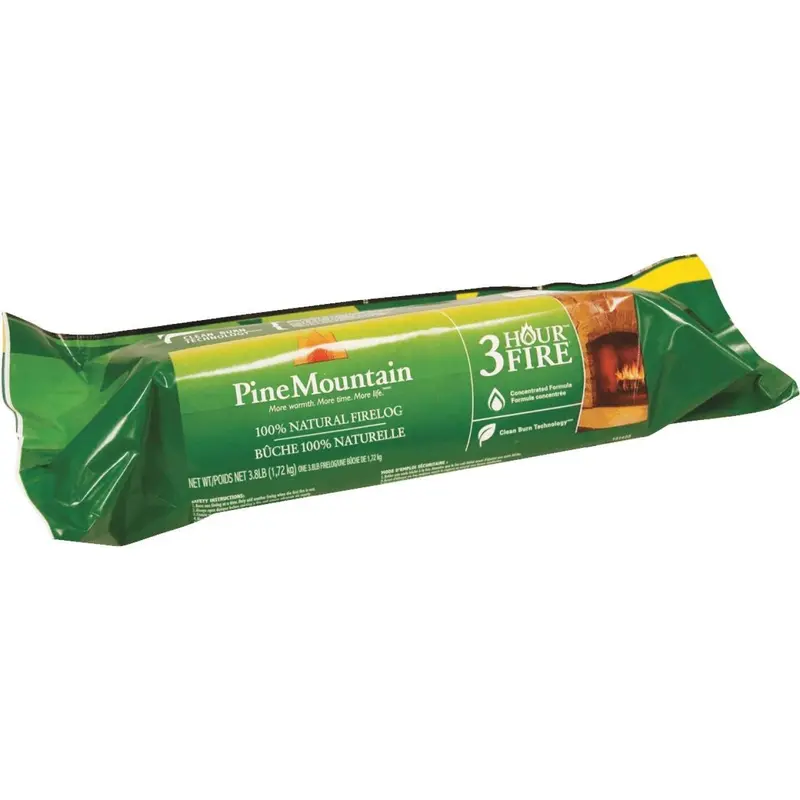 Pine Mountain Traditional 3-Hour Firelogs, Easy Starter Logs, 10.5" X 3", 1 Pack Long Burning Firelog For Fireplace, Campfire, Fire Pit, Indoor & Outdoor Use 1