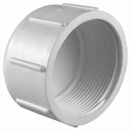 Pipe Cap Slip, White Pvc, 1-In. 1