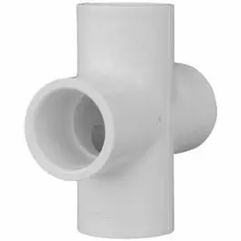 Pipe Cross, Slip X Slip X Slip X Slip, White, 1/2-In. 1
