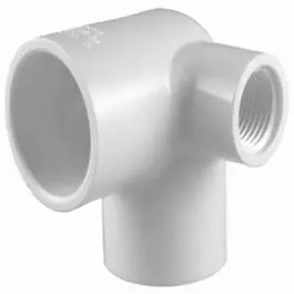 Pipe Elbow, Side Inlet, Slip X Slip X Female Thread, White, 3/4 X 3/4 X 1/2-In. 1