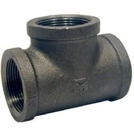 Pipe Fitting, Black Equal Tee, 3/8-In. 1