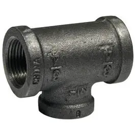 Pipe Fitting, Black Reducing Tee, 3/4 X 1/2-In. 1