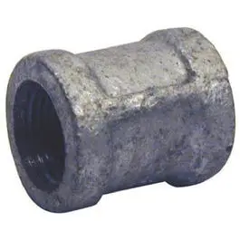 Pipe Fitting, Galvanized Coupling With Stop, 1/4-In. 1