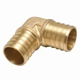Pipe Fitting, Pex Insert Elbow, Lead-Free Brass, 1-In. 1