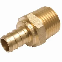 Pipe Fitting, Pex Thread Adapter, Lead-Free, 1-In. Brass Barb X 1-In. Mip 1