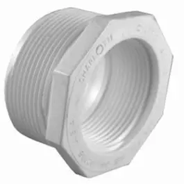 Pipe Fitting, Pvc Reducing Bushing, White, 2 X 1-In. 1