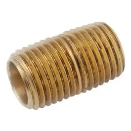 Pipe Fitting, Yellow Brass Nipple, Lead Free, 3/4-In. X Close 1
