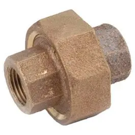 Pipe Fittings, Red Brass Union, Lead Free, 1/2-In. 1