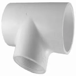 Pipe Tee, Slip X Slip X Thread, White, 1/2-In. 1