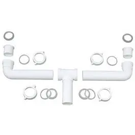 Plastic 2-Bowl Center Outlet Drain 1