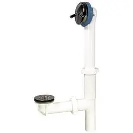 Plastic Trip Lever Bath Drain Assembly, White 1