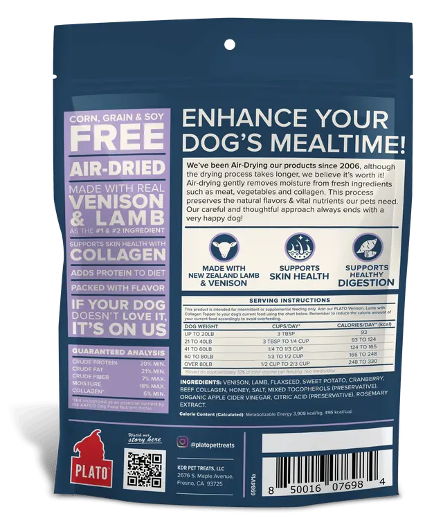 Plato Venison, Lamb & Collagen Food Topper Recipe For Dogs 2