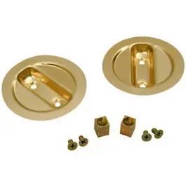 Pocket Door Pull, Brass, 2-1/8-In. 1