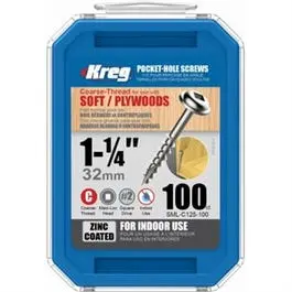Pocket-Hole Screws, Coarse, 1.25-In., 100-Pk. 1