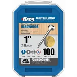 Pocket Hole Screws, Self-Drilling, Pan Head, #7 Fine  X 1-In., 100-Ct. 1