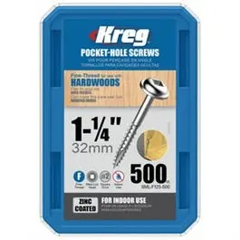 Pocket Hole Screws, Self-Drilling, Washer Head, #7 Fine Thread  X 1-1/4-In., 500-Ct. 1