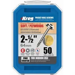 Pocket-Hole Screws, Square Head, Coarse, 2.5-In., 50-Pk. 1