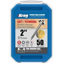 Pocket-Hole Screws, Square Head, Coarse, 2-In., 50-Pk. 1