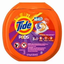 Pods Laundry Detergent, Spring Meadow, 72-Ct. 1