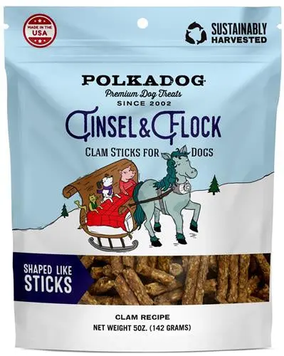 Polka Dog Holiday Pouch Tinsel & Flock 5Oz 1