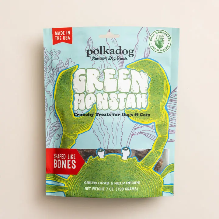 Polkadog Green Monstah (Bones) Crunchy Treats For Dogs & Cats 1