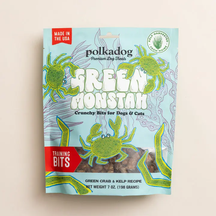 Polkadog Green Monstah Crunchy Bits For Dogs & Cats 1