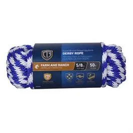Polypropylene Derby Rope, Smooth Braided, Blue, 5/8-In. X 50-Ft. 1