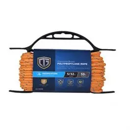 Polypropylene Rope, Reflective Orange, 5/32-In. X 50-Ft. 1
