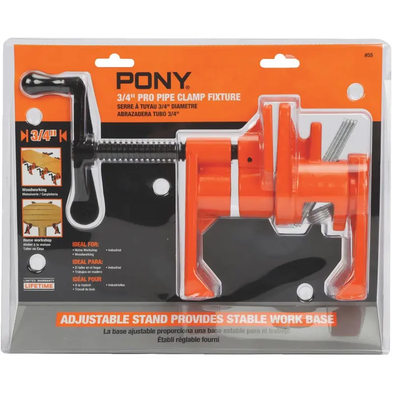 Pony Professional 3/4 In. Pipe Clamp Fixture With Crank Handle 1