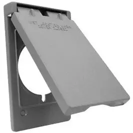 Power Outlet Flip Cover, Weatherproof, Gray 1