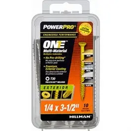 Power Pro One Exterior Screws, Flat Head, Bronze Epoxy Coated, #1/4 X 3.5-In., 10-Pk. 1