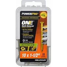 Power Pro One Exterior Screws, Flat Head, Bronze Epoxy Coated, #10 X 1.5-In., 15-Pk. 1
