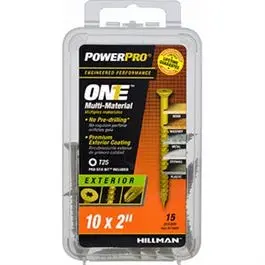 Power Pro One Exterior Screws, Flat Head, Bronze Epoxy Coated, #10 X 2-In., 15-Pk. 1